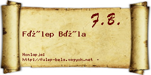 Fülep Béla névjegykártya