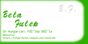 bela fulep business card